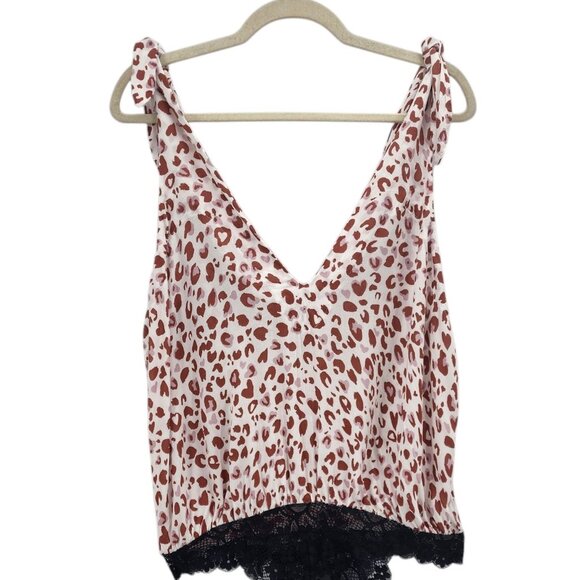 Intimately Free People Womens Large Bodysuit Bare It All Animal Print Lace Top - Picture 2 of 12